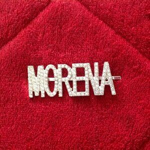 Pave` Rhinestone Hair Clip/Barrette Personalized with the Name "Morena'